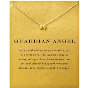 Gold Guardian Angel Wings Necklace